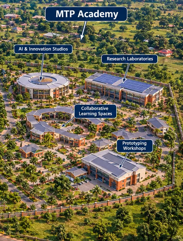 Proposed campus concept, not an existing building: MTP Advanced Academy.